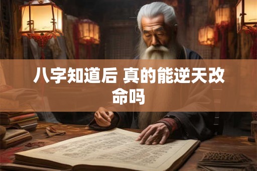 八字知道后 真的能逆天改命吗