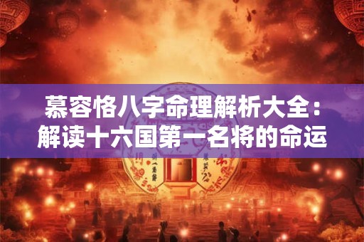 慕容恪八字命理解析大全：解读十六国第一名将的命运密码