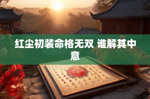 红尘初装命格无双 谁解其中意