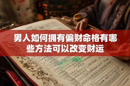 男人如何拥有偏财命格有哪些方法可以改变财运