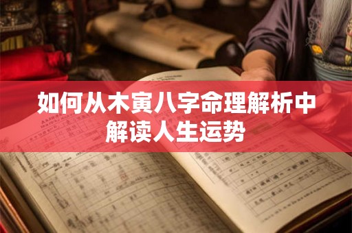 如何从木寅八字命理解析中解读人生运势