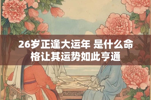 26岁正逢大运年 是什么命格让其运势如此亨通