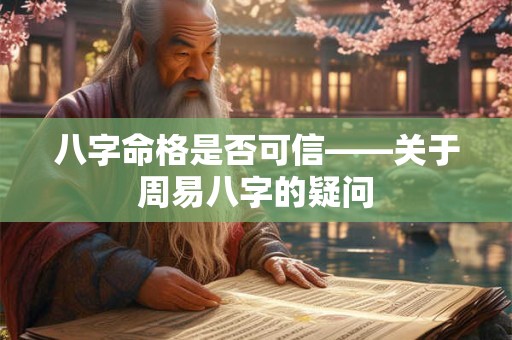 八字命格是否可信——关于周易八字的疑问