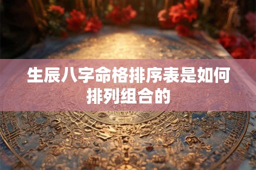 生辰八字命格排序表是如何排列组合的