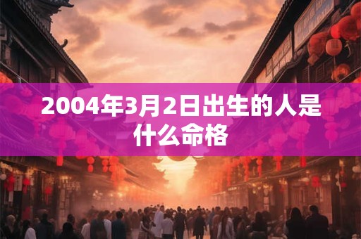 2004年3月2日出生的人是什么命格