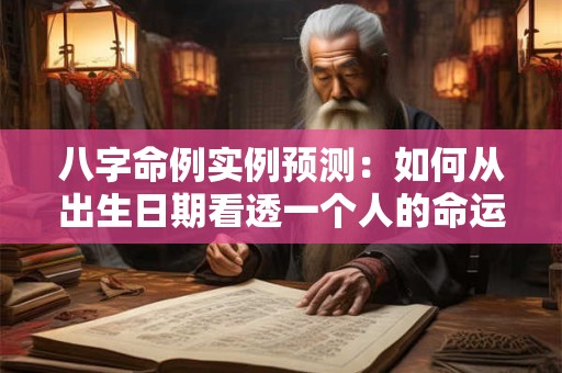 八字命例实例预测：如何从出生日期看透一个人的命运