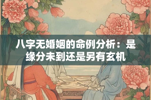 八字无婚姻的命例分析：是缘分未到还是另有玄机