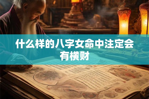 什么样的八字女命中注定会有横财
