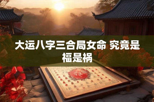 大运八字三合局女命 究竟是福是祸