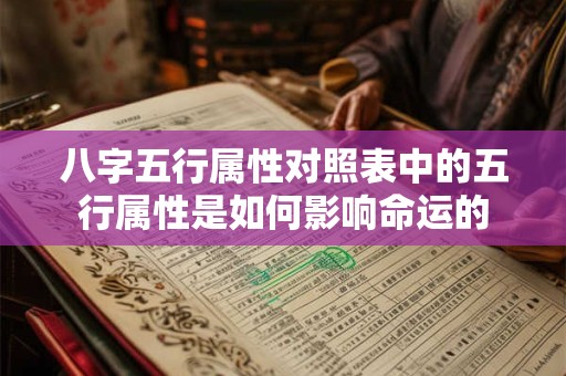 八字五行属性对照表中的五行属性是如何影响命运的
