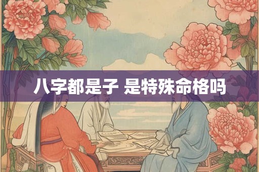 八字都是子 是特殊命格吗