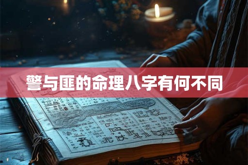 警与匪的命理八字有何不同