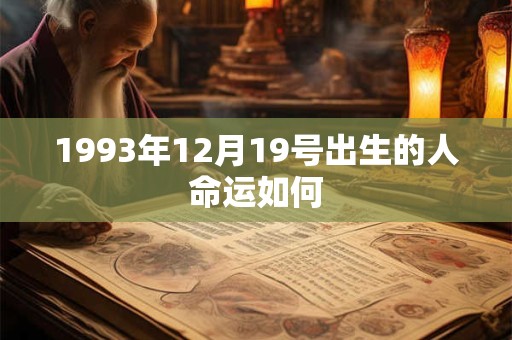 1993年12月19号出生的人命运如何 1993年12月19号出生的人命运如何