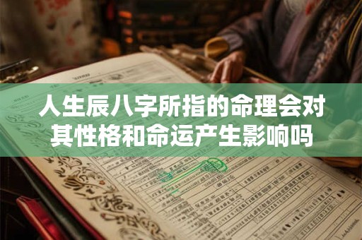 人生辰八字所指的命理会对其性格和命运产生影响吗