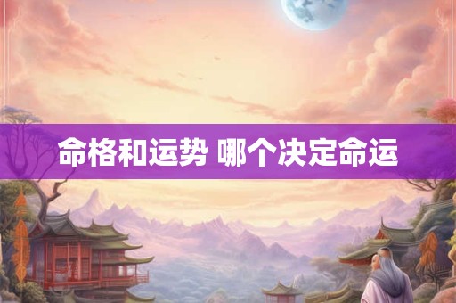 命格和运势 哪个决定命运