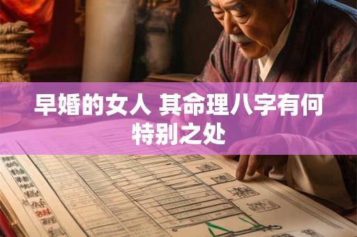 早婚的女人 其命理八字有何特别之处