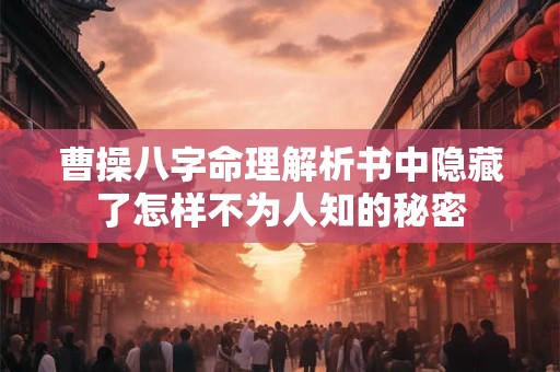 曹操八字命理解析书中隐藏了怎样不为人知的秘密