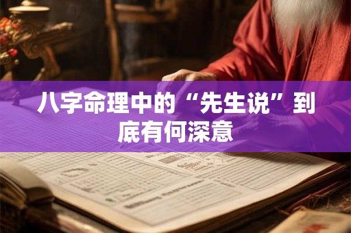 八字命理中的“先生说”到底有何深意