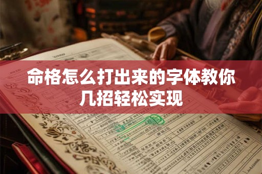 命格怎么打出来的字体教你几招轻松实现