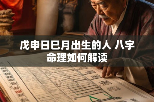 戊申日巳月出生的人 八字命理如何解读