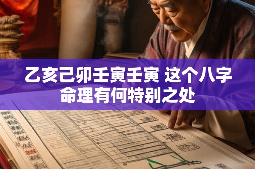 乙亥己卯壬寅壬寅 这个八字命理有何特别之处