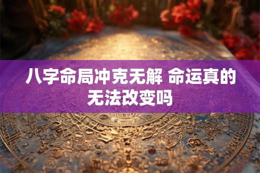 八字命局冲克无解 命运真的无法改变吗