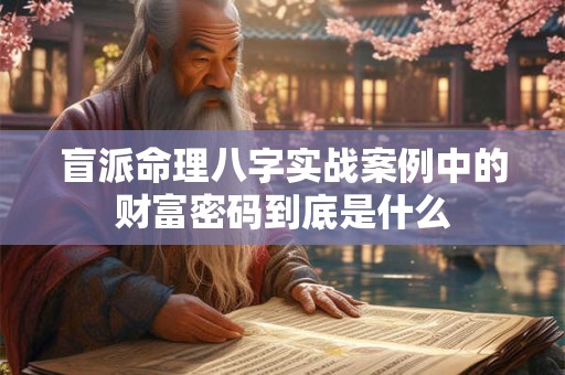 盲派命理八字实战案例中的财富密码到底是什么