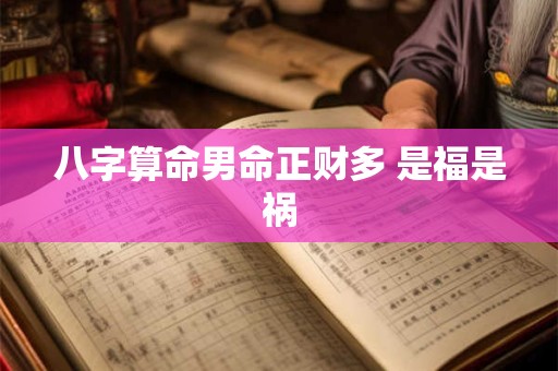八字算命男命正财多 是福是祸