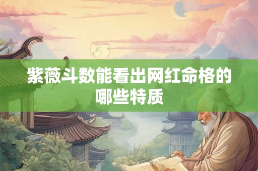 紫薇斗数能看出网红命格的哪些特质