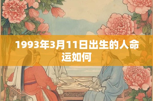 1993年3月11日出生的人命运如何
