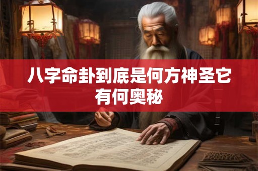 八字命卦到底是何方神圣它有何奥秘