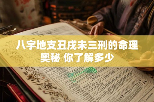 八字地支丑戌未三刑的命理奥秘 你了解多少