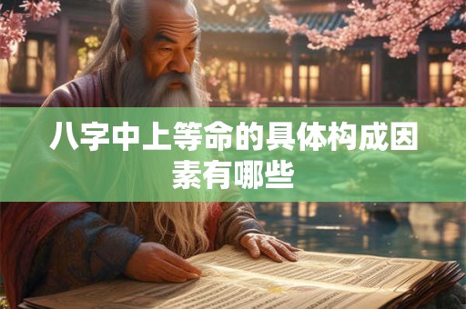 八字中上等命的具体构成因素有哪些