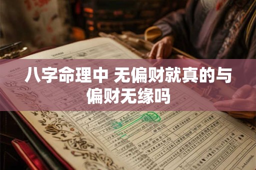 八字命理中 无偏财就真的与偏财无缘吗