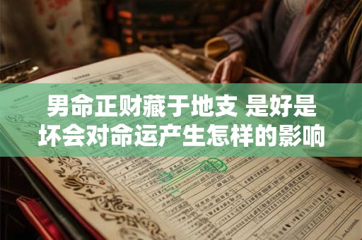 男命正财藏于地支 是好是坏会对命运产生怎样的影响