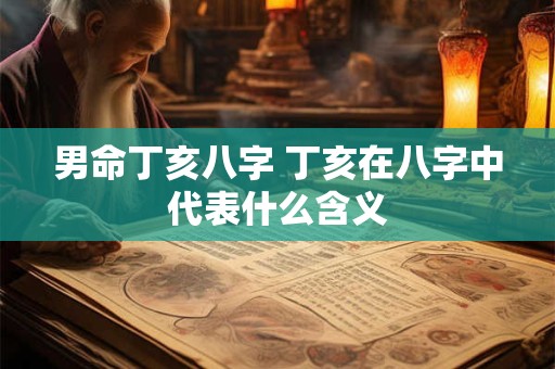 男命丁亥八字 丁亥在八字中代表什么含义