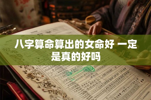八字算命算出的女命好 一定是真的好吗