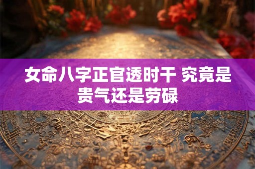 女命八字正官透时干 究竟是贵气还是劳碌