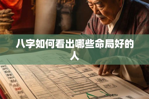 八字如何看出哪些命局好的人