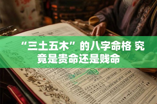 “三土五木”的八字命格 究竟是贵命还是贱命