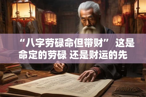 “八字劳碌命但带财” 这是命定的劳碌 还是财运的先兆