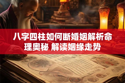 八字四柱如何断婚姻解析命理奥秘 解读姻缘走势