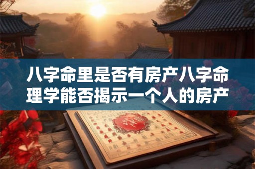 八字命里是否有房产八字命理学能否揭示一个人的房产状况