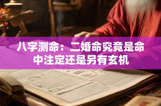 八字测命：二婚命究竟是命中注定还是另有玄机