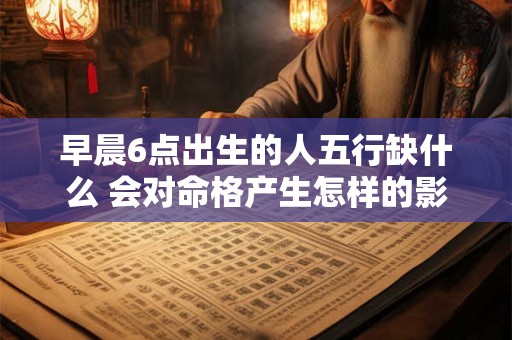 早晨6点出生的人五行缺什么 会对命格产生怎样的影响