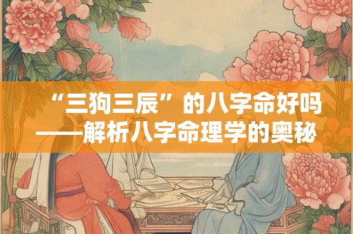 “三狗三辰”的八字命好吗——解析八字命理学的奥秘