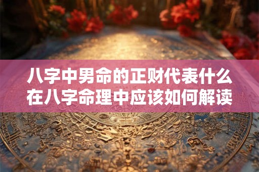 八字中男命的正财代表什么在八字命理中应该如何解读