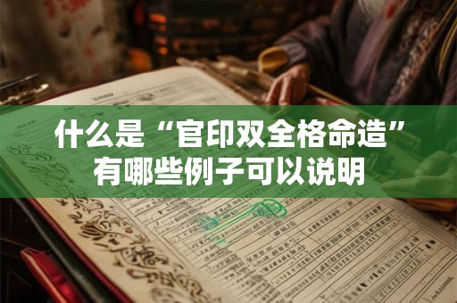 什么是“官印双全格命造”有哪些例子可以说明