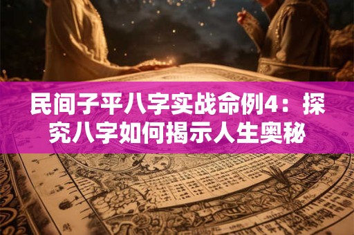 民间子平八字实战命例4：探究八字如何揭示人生奥秘