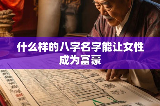 什么样的八字名字能让女性成为富豪